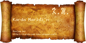 Karda Marián névjegykártya